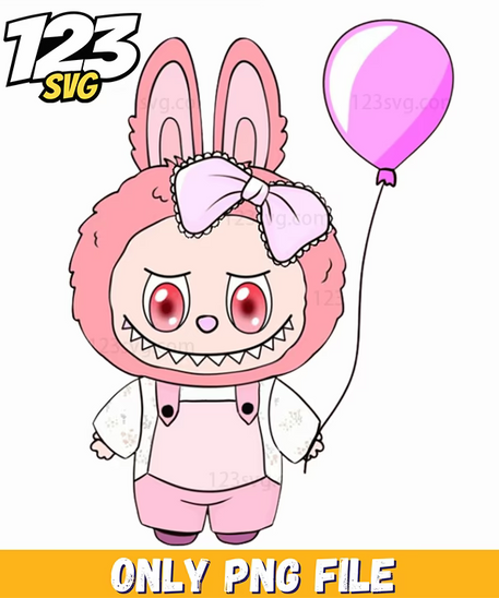 pink balloon labubu png, labubu png download, labubu balloon png - 123SVG Store