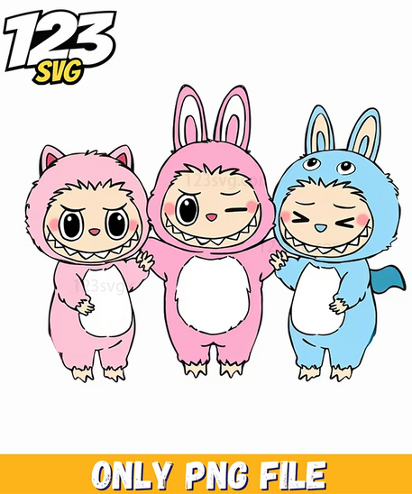 pink blue labubu duo png, labubu characters png, labubu toys png - 123SVG Store