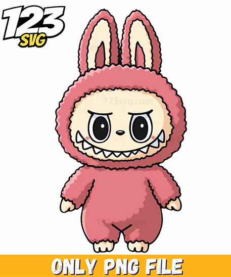 pink bunny character png, cute bunny character png, cartoon bunny character png - 123SVG Store