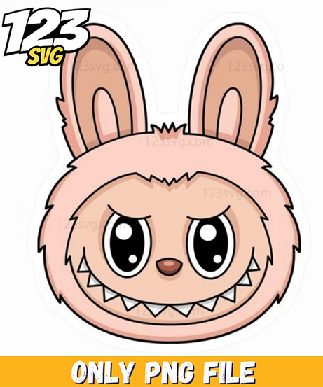 pink bunny face png, cute pink bunny face, pink bunny face clipart - 123SVG Store