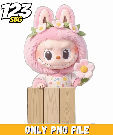 pink bunny flower box png, flower box png, bunny flower box - 123SVG Store