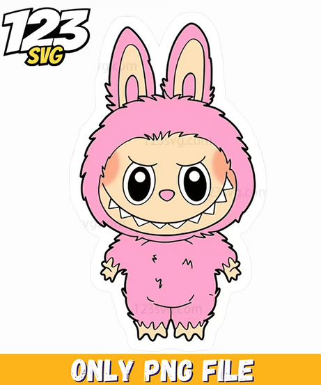 pink bunny labubu png funny, labubu funny images, labubu funny pictures - 123SVG Store