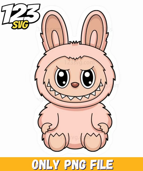 pink bunny labubu png, labubu png download, cute labubu png images - 123SVG Store