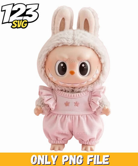 pink bunny pajama labubu png, labubu png pajamas, labubu pajama set - 123SVG Store
