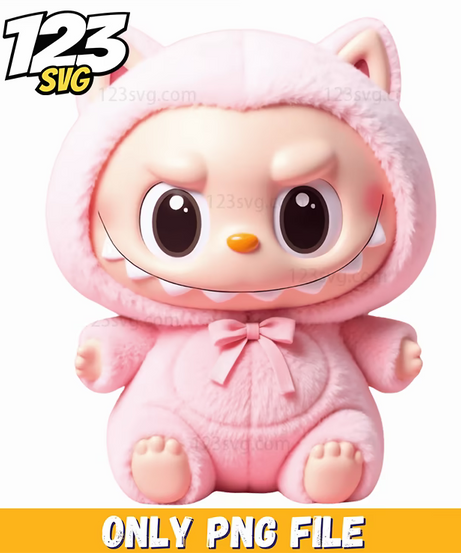 pink cat labubu png, labubu png, labubu cat png - 123SVG Store