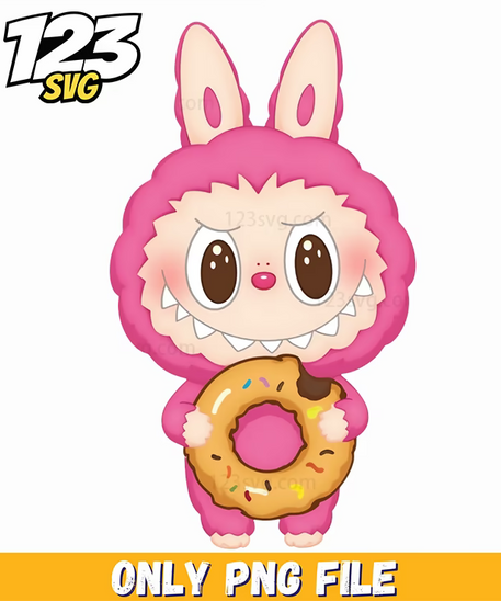 pink donut bunny png, pink donut bunny clipart, donut bunny illustration - 123SVG Store