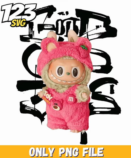 pink graffiti labubu png, labubu png graffiti, labubu graffiti png - 123SVG Store