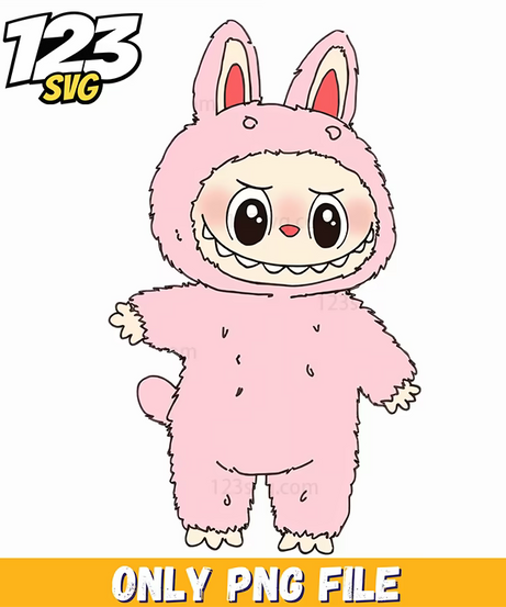 pink labubu bunny costume png, labubu bunny costume, labubu pink costume - 123SVG Store