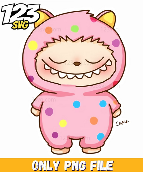 pink sprinkle labubu png, labubu png, labubu png clipart - 123SVG Store