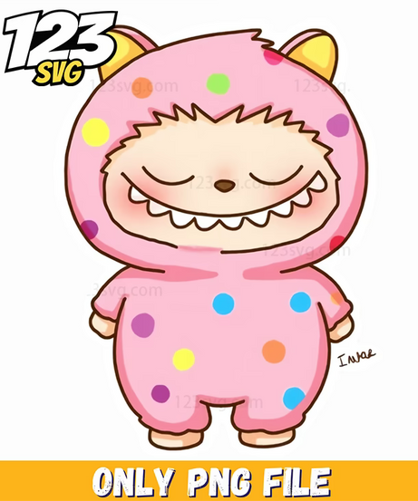 pink sprinkle labubu png, labubu png, labubu png clipart - 123SVG Store
