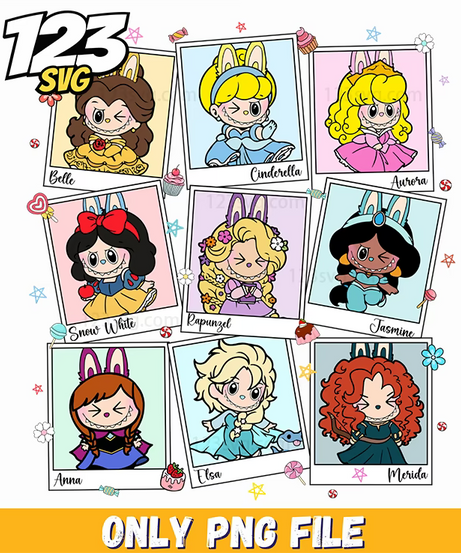 princess labubu collage png, labubu collage, labubu png - 123SVG Store