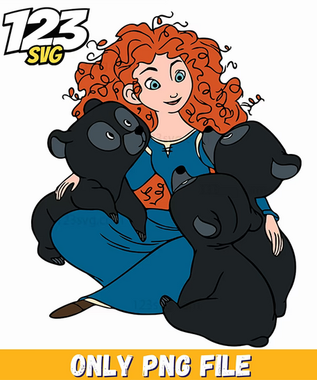 princess merida, merida archery lessons, merida hair braiding - 123SVG Store
