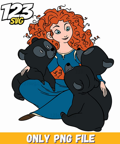 princess merida, merida archery lessons, merida hair braiding - 123SVG Store