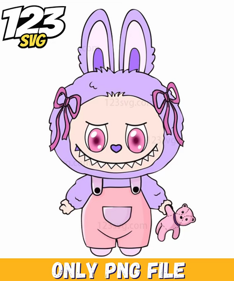 purple baby labubu png, labubu png, adorable labubu png - 123SVG Store