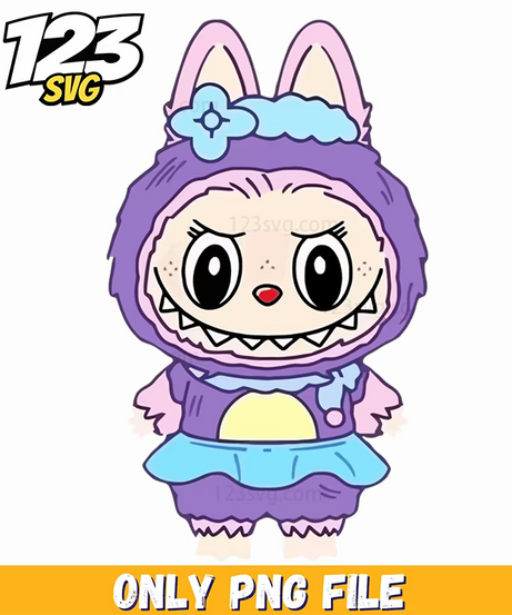 purple bear labubu png, labubu png, labubu png clipart - 123SVG Store