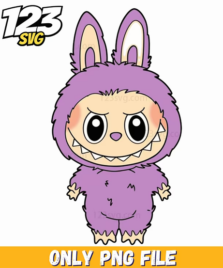 purple bunny labubu png, labubu png, labubu cartoon png - 123SVG Store
