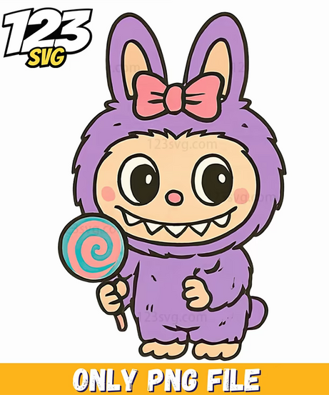 purple candy labubu png, labubu png download, labubu png images - 123SVG Store