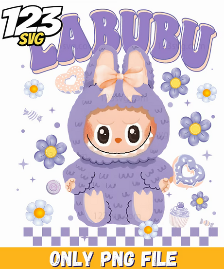 purple labubu doll png, labubu doll, labubu dolls - 123SVG Store