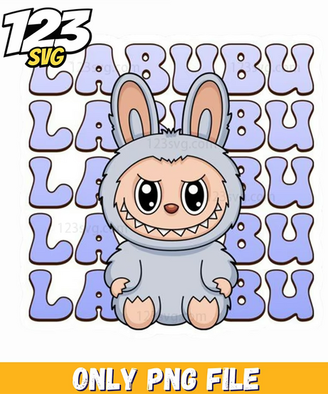 purple labubu typography png, labubu typography, typography labubu fonts - 123SVG Store