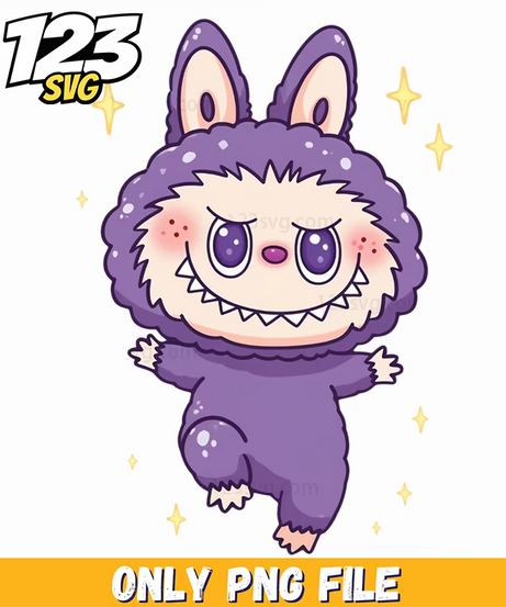 purple monster labubu png, labubu monster png, labubu monster clipart - 123SVG Store