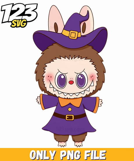 purple witch labubu png, labubu png, labubu character design - 123SVG Store