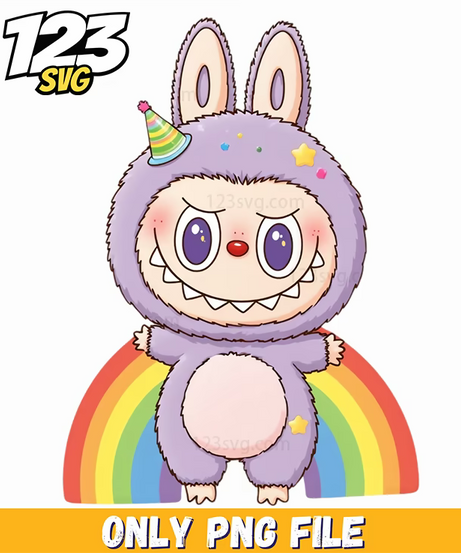 rainbow bunny labubu png, labubu characters, labubu png images - 123SVG Store