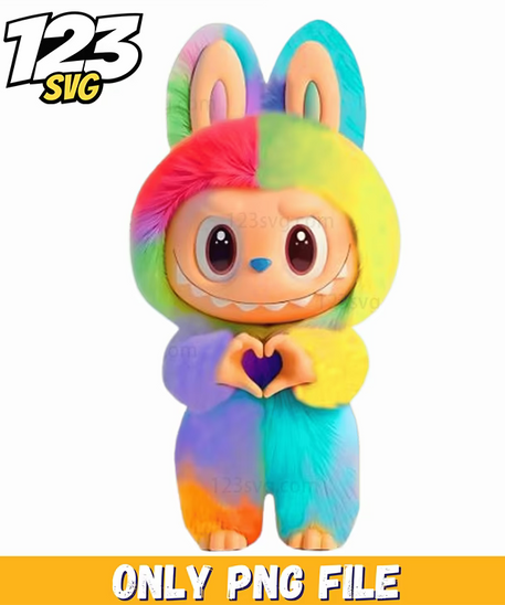 rainbow pastel labubu png, labubu pastel rainbow, pastel labubu rainbow colors - 123SVG Store