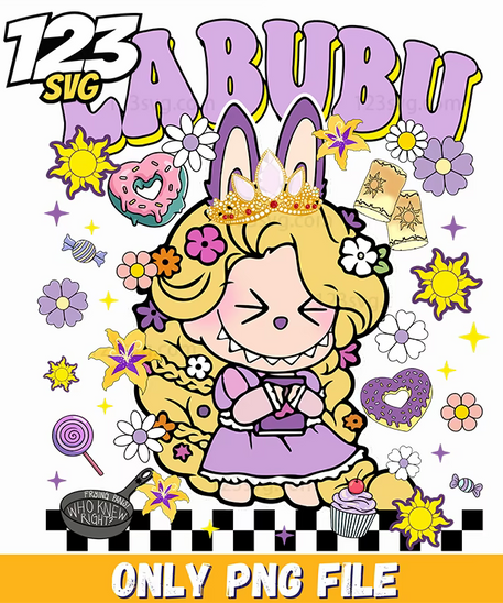rapunzel princess labubu png, labubu fairy tale princess, labubu princess fairy tale - 123SVG Store
