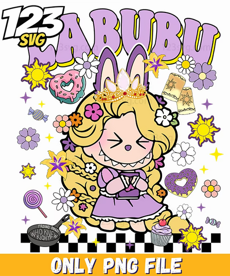 rapunzel princess labubu png, labubu fairy tale princess, labubu princess fairy tale - 123SVG Store