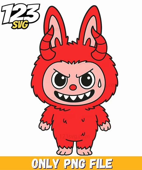 red devil bunny png, cute devil bunny png, cartoon devil bunny png - 123SVG Store