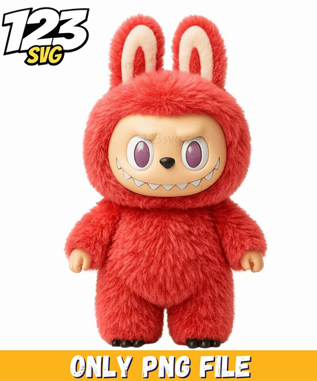 red fluffy bunny labubu png, labubu cute characters, labubu cute anime girl - 123SVG Store