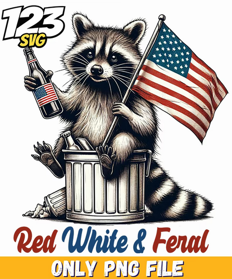 red white and feral raccoon png, feral raccoon png, pregnant feral raccoon png - 123SVG Store