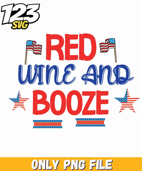 red wine and booze stars flags ribbons png, red wine stars and flags, red wine and flags png - 123SVG Store