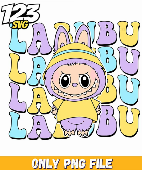 retro labubu typography art png, labubu typography, typography art png free - 123SVG Store