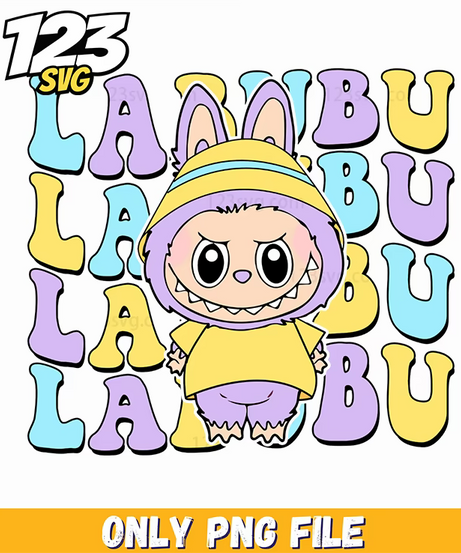 retro labubu typography art png, labubu typography, typography art png free - 123SVG Store