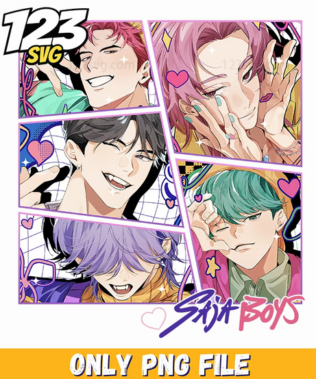 saja boys illustration png, kpop demon hunters png, korean anime png - 123SVG Store