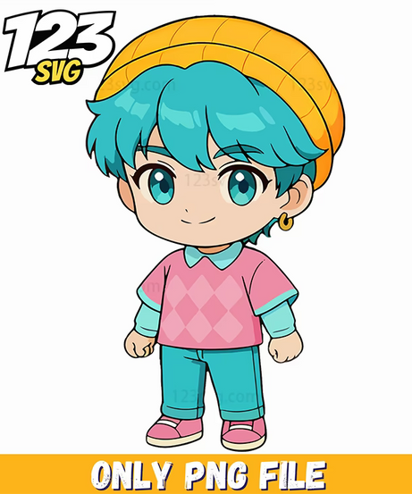 saja boys pose, korean cartoon png, modern vibes boys png - 123SVG Store