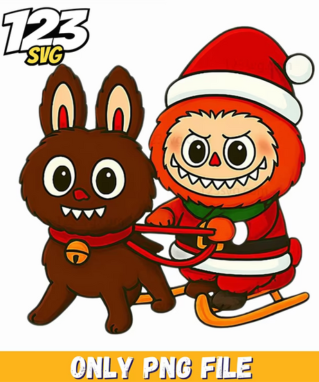 santa claus labubu png, labubu christmas png free, christmas labubu coloring - 123SVG Store