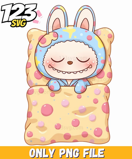 sleeping blanket labubu png, labubu sleeping blanket, best sleeping blanket labubu - 123SVG Store