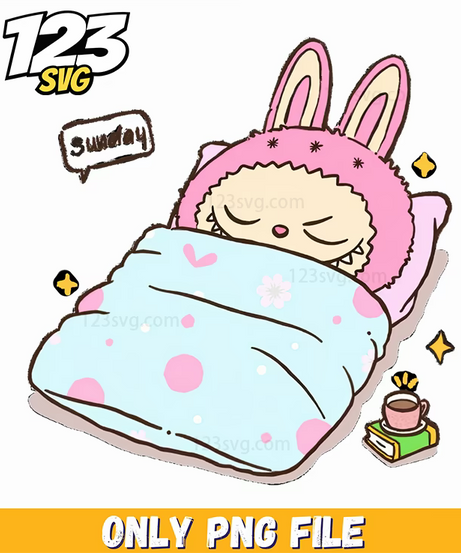 sleeping labubu bed png, labubu bed png, labubu bed - 123SVG Store