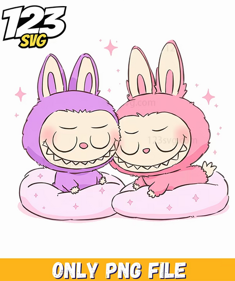 sleeping labubu duo png, labubu duo png, labubu duo png design - 123SVG Store