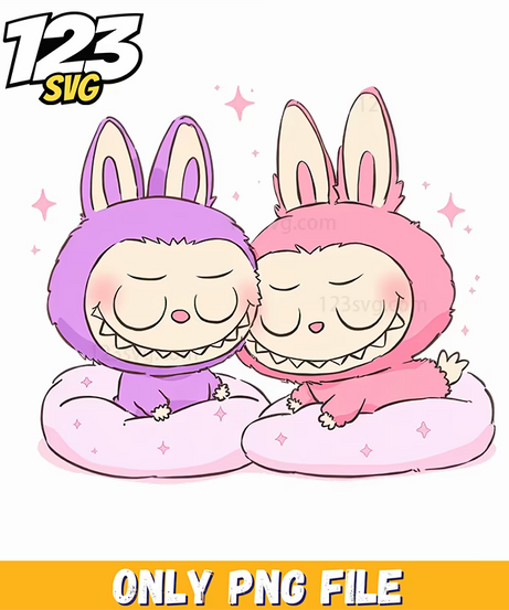 sleeping labubu duo png, labubu duo png, labubu duo png design - 123SVG Store