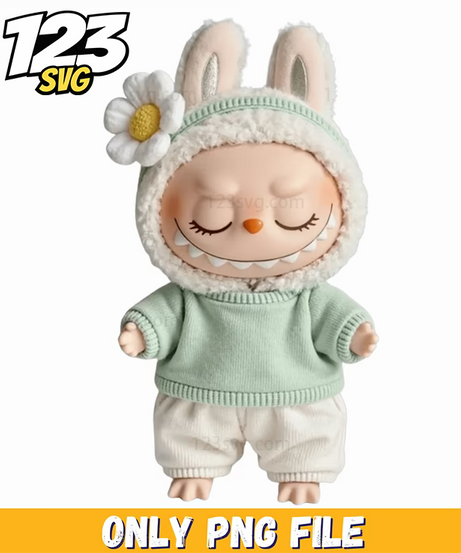 sleeping mint bunny png, cute bunny sleeping, adorable sleeping bunny - 123SVG Store