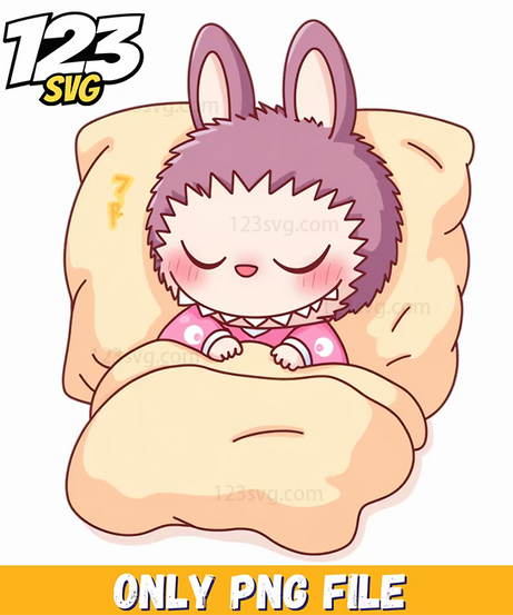 sleeping pillow labubu png, labubu pillow png, labubu sleeping pillow - 123SVG Store