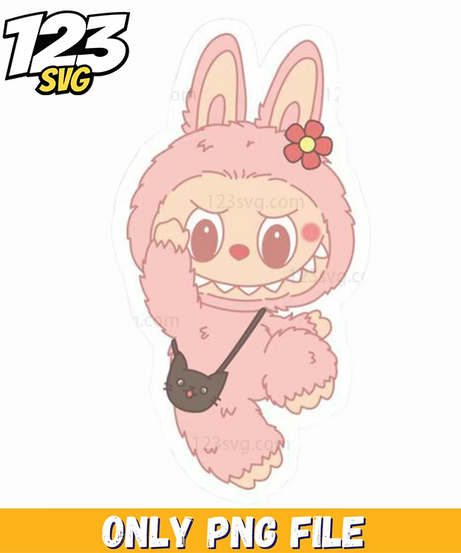 soft pink bunny sticker png, pink bunny sticker set, bunny sticker soft colors - 123SVG Store