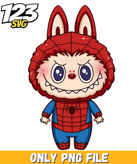 spiderman labubu png, labubu spiderman png, labubu spiderman - 123SVG Store