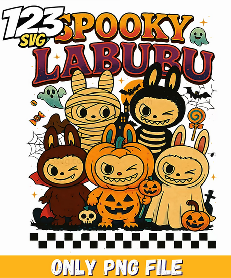 spooky halloween labubu art png, labubu art png, labubu png art - 123SVG Store