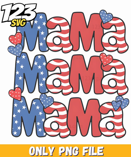 stacked mama america png, mama america png, america mom png - 123SVG Store