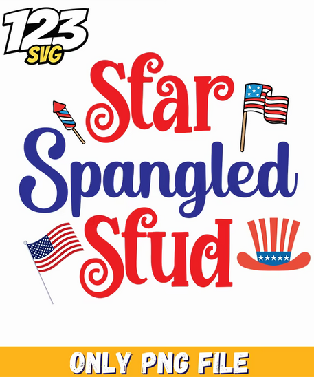 star spangled stud png, american flag stud, patriotic star stud - 123SVG Store
