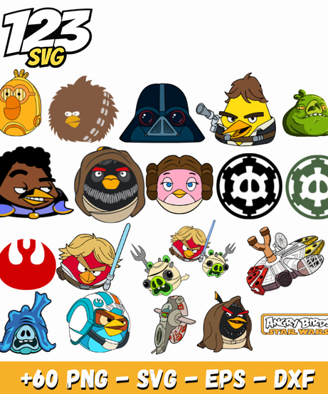 Star Wars Angry Birds SVG for Cricut, Shirts & Crafts